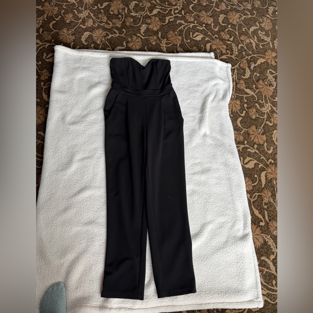 Express Black Strapless Jumpsuit